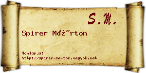 Spirer Márton névjegykártya